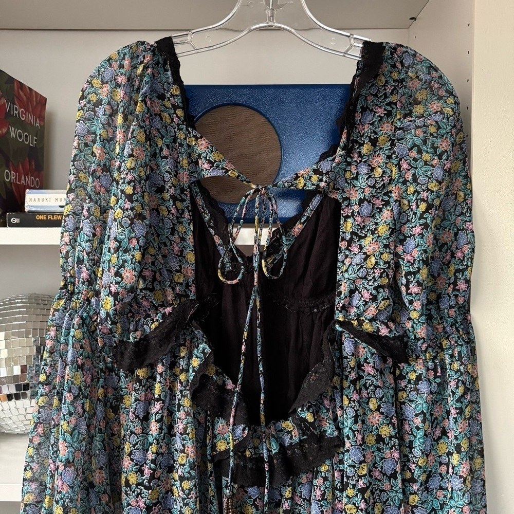 FREE PEOPLE Floral Pennie Mini Babydoll Dress - Picture 9 of 10